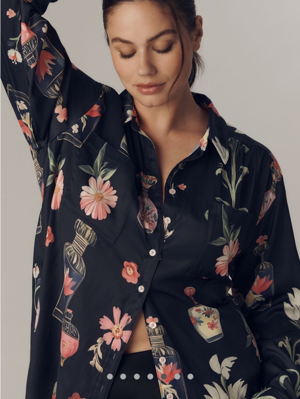 NWT Anthropologie Relaxed Long Sleeve Floral Shirt
